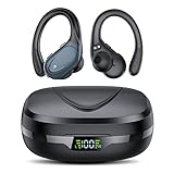 CASCHO Bluetooth 5.3 Kopfhörer Sport, 60H mit Ladekoffer LED Anzeige, ENC HD Anruf, In Ear Kopfhörer Kabellos mit Ohrhaken, Tiefer Bass, Bequemer Sitz, IPX7 wasserdichte Lauf Kopfhörer(Schwarz)